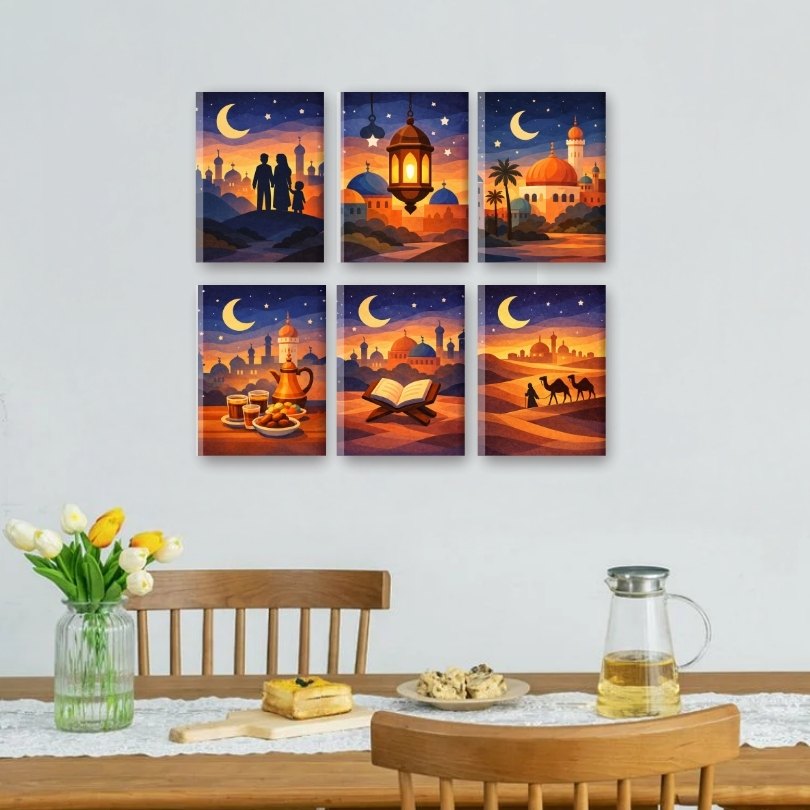 6 Mini Paintings - Ramadan Night Set