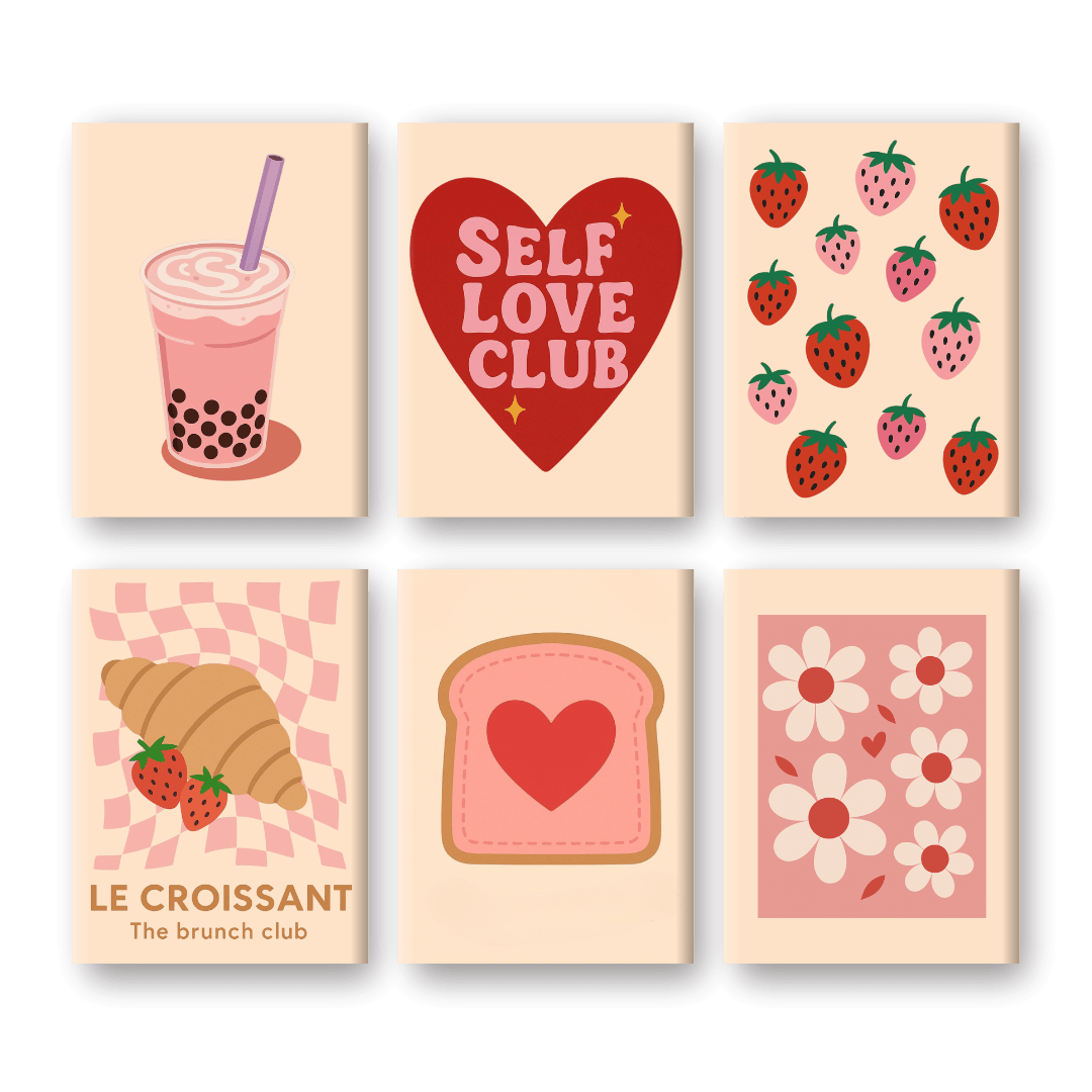6 Mini Paintings - Self Love Cub set