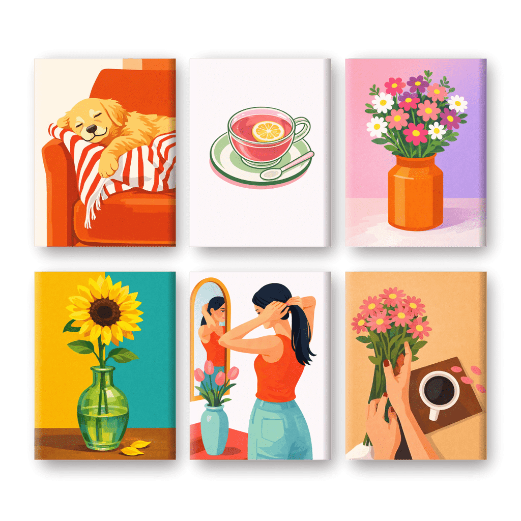 6 Mini Paintings - Sunny Comfort Set