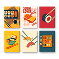 6 Mini Paintings - Sushi Set