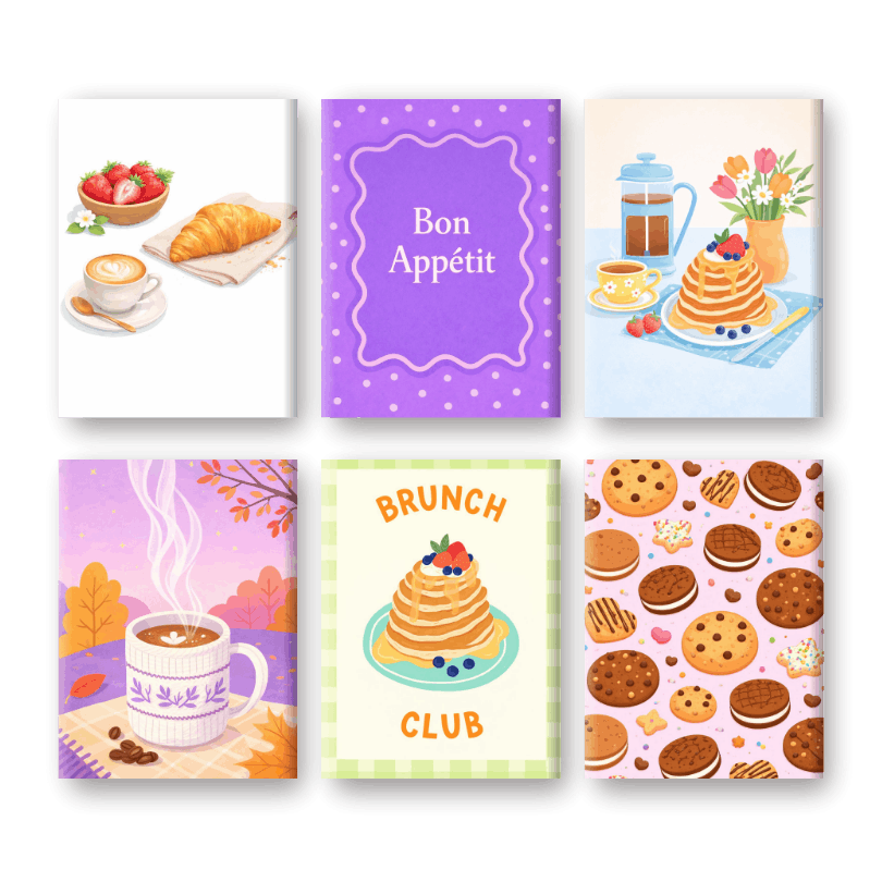 6 Mini Paintings - Sweet Breakfast Set