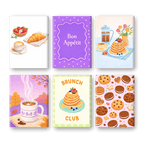 6 Mini Paintings - Sweet Breakfast Set