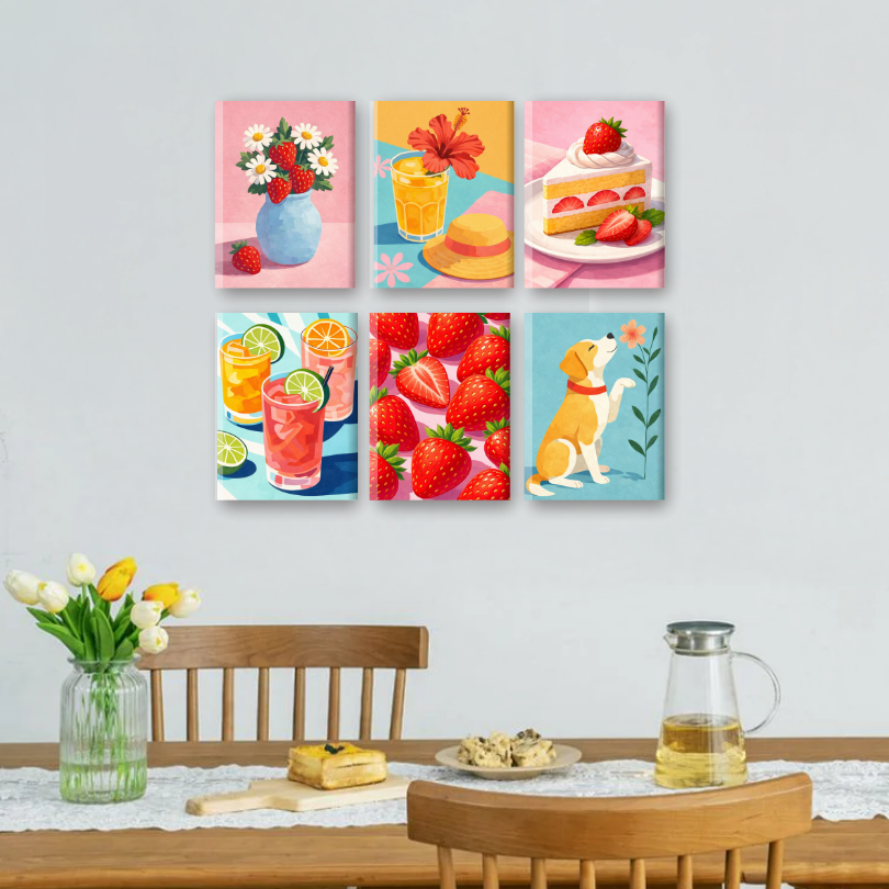 6 Mini Paintings - Sweet Summer Set