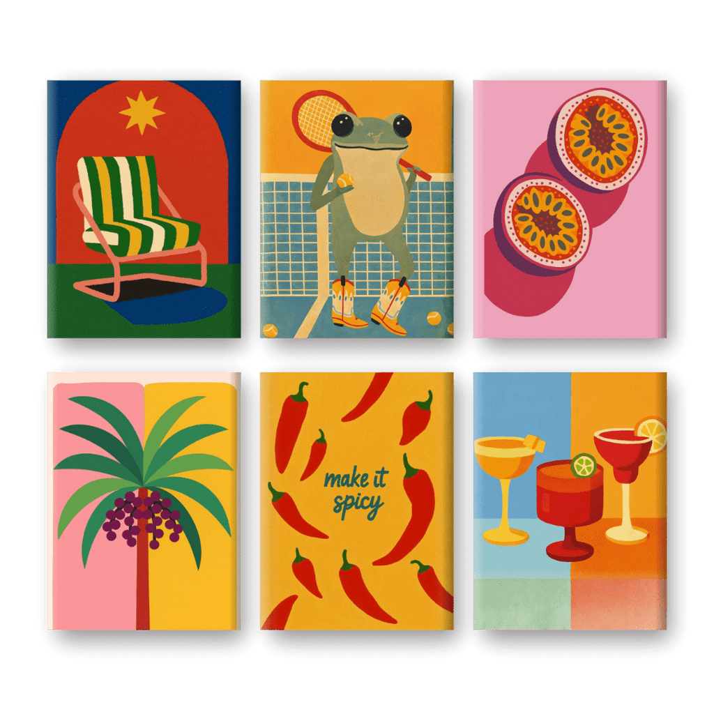 6 Mini Paintings - Tropical Pop Set