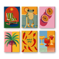6 Mini Paintings - Tropical Pop Set