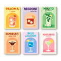 6 Mini Paintings - Vivid Cocktails Set