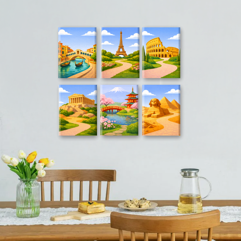 6 Mini Paintings - World Trip Set