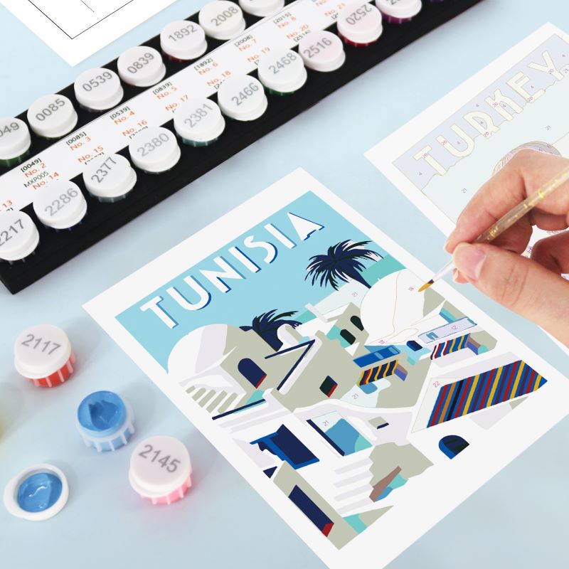 5 Postcards – World trip Set | Paint by Number