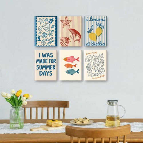 6 Mini Paintings - Beachlife Set