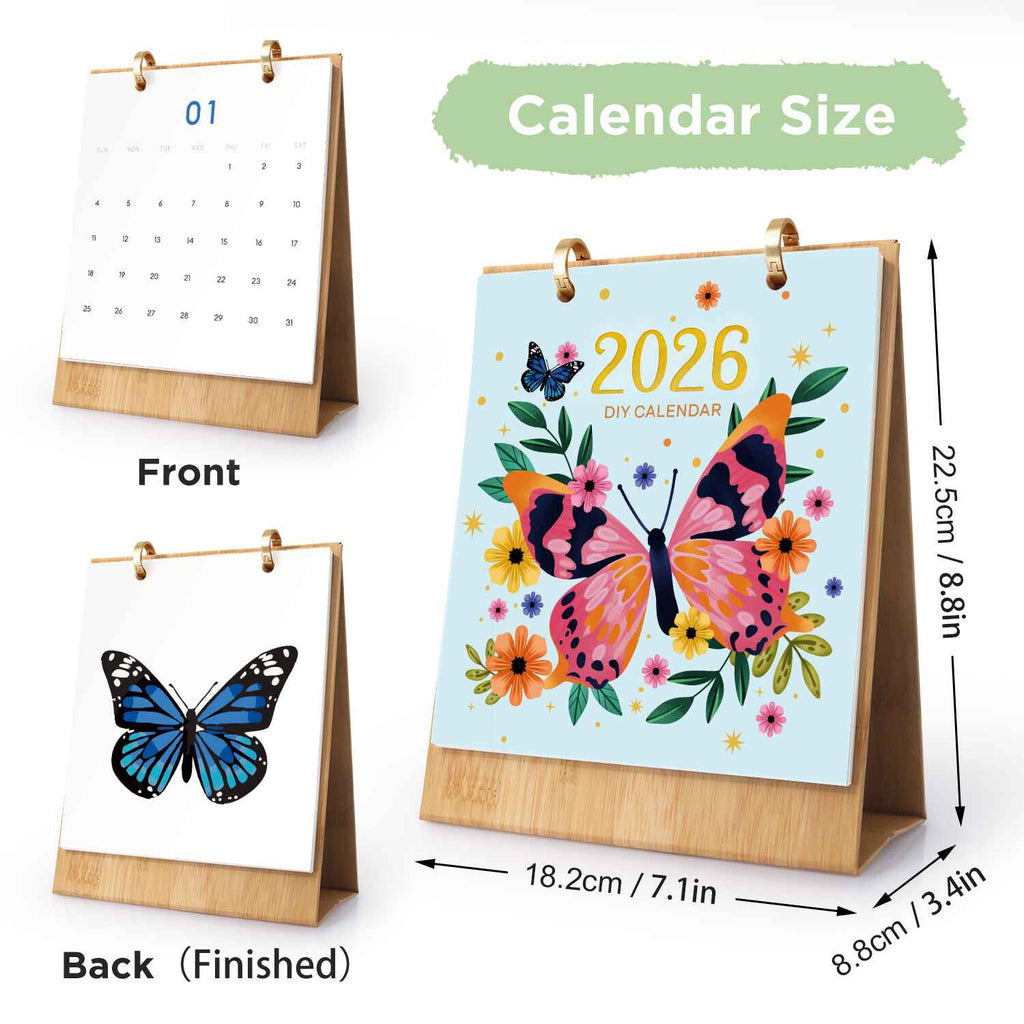2026 Paint by Numbers desk Calendar | Butterfly Edition
