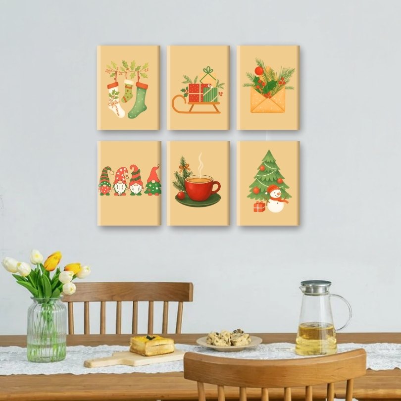 6 Mini Paintings | Christmas Warmth Set