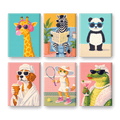 6 Mini Paintings - Funky Animals Set