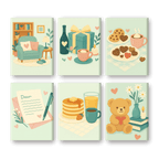 6 Mini Paintings - Pastel Valentine Set