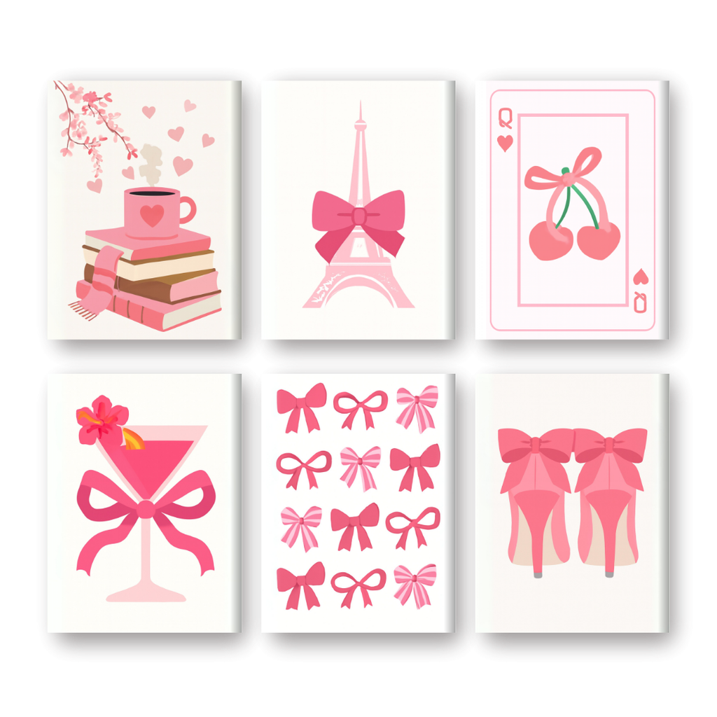 6 Mini Paintings - Pink Vibes Set