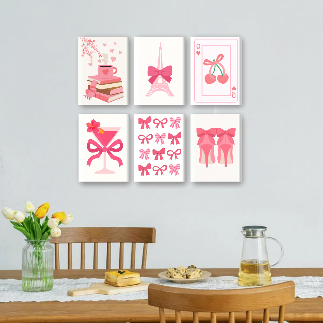 6 Mini Paintings - Pink Vibes Set
