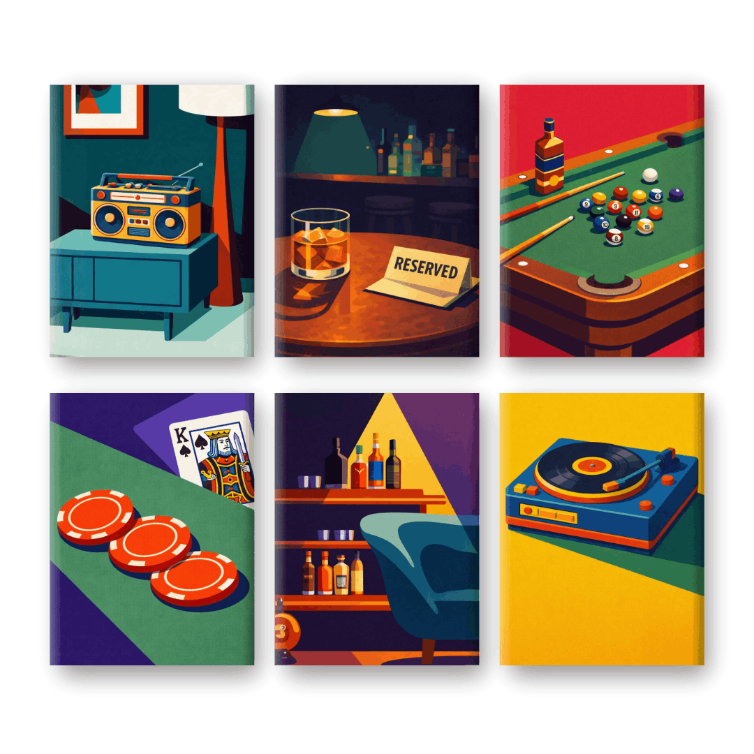 6 Mini Paintings - After Hours Set