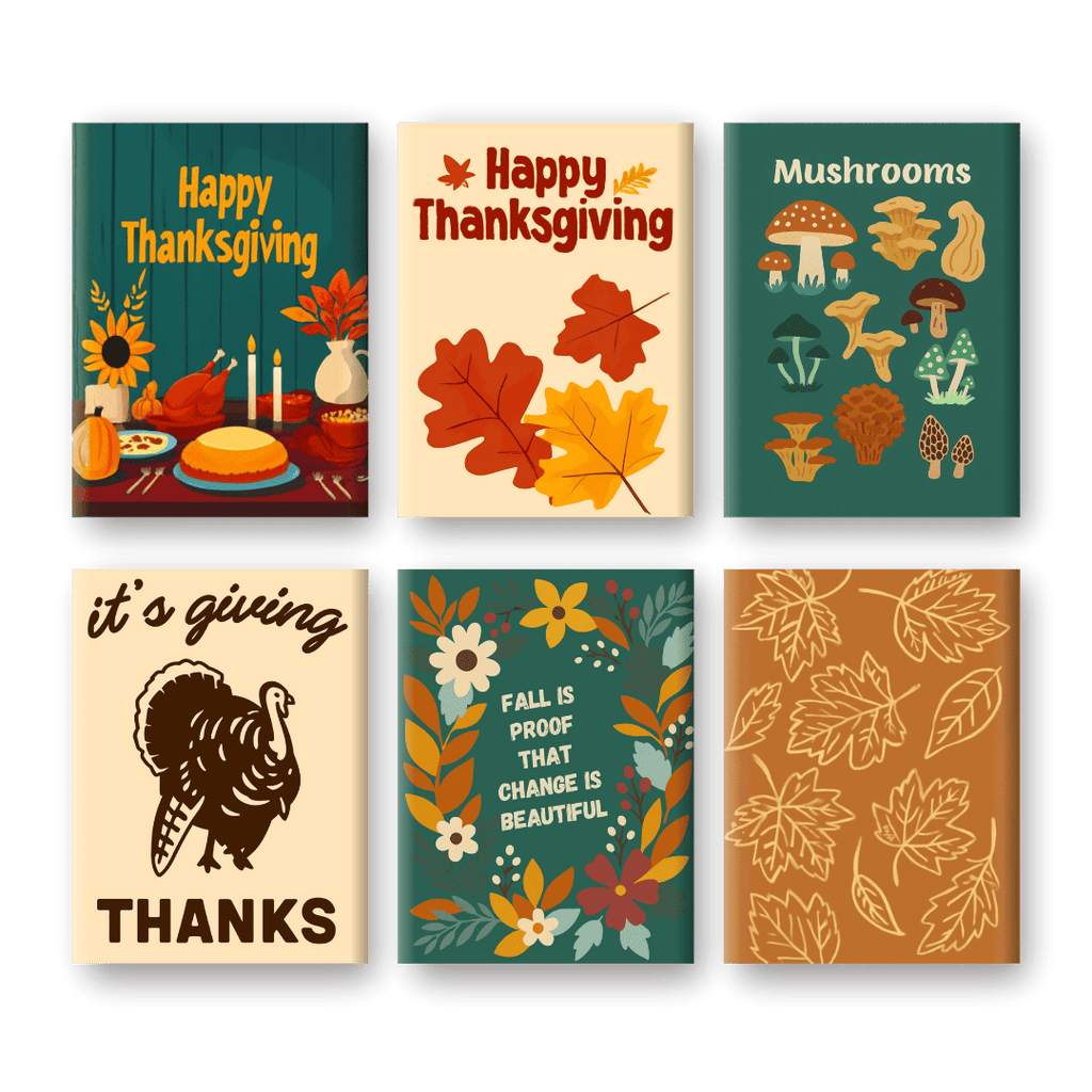 6 Mini Paintings -  Autumn & Thanksgiving Set