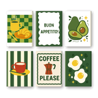 6 Mini Paintings - Avocado & Breakfast Set