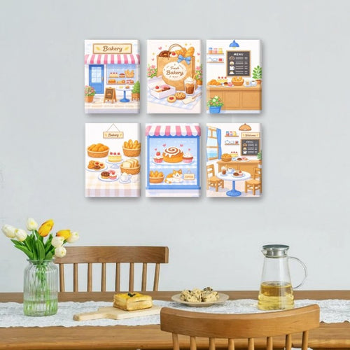 6 Mini Paintings - Bakery Set