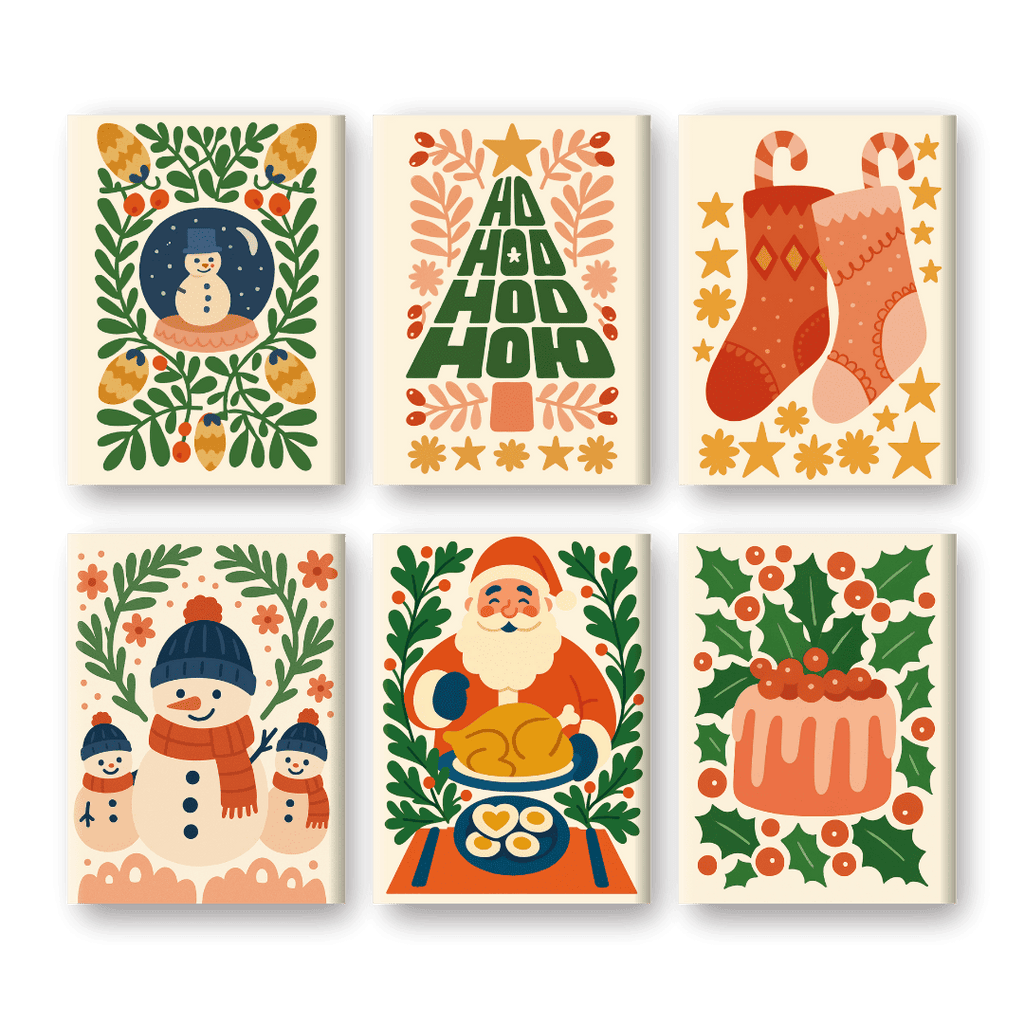 6 Mini Paintings - Beautiful Christmas Set