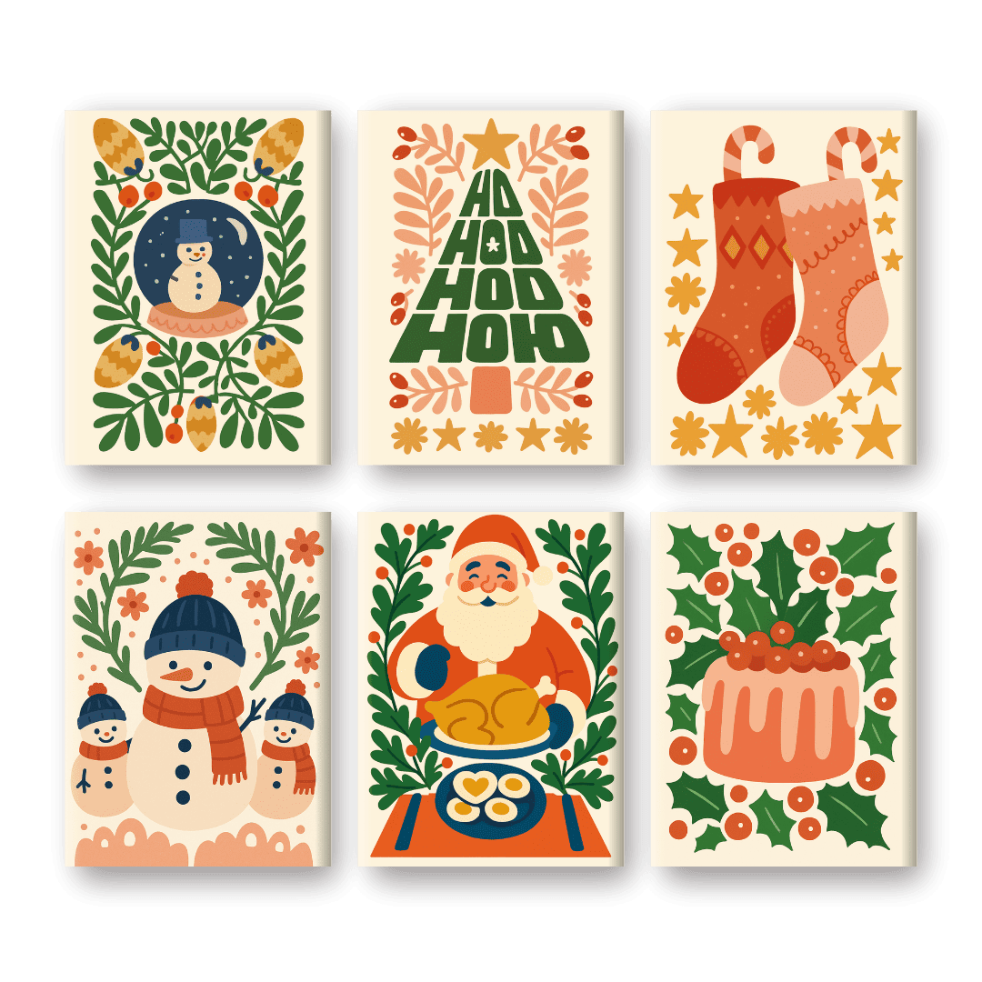 6 Mini Paintings - Beautiful Christmas Set