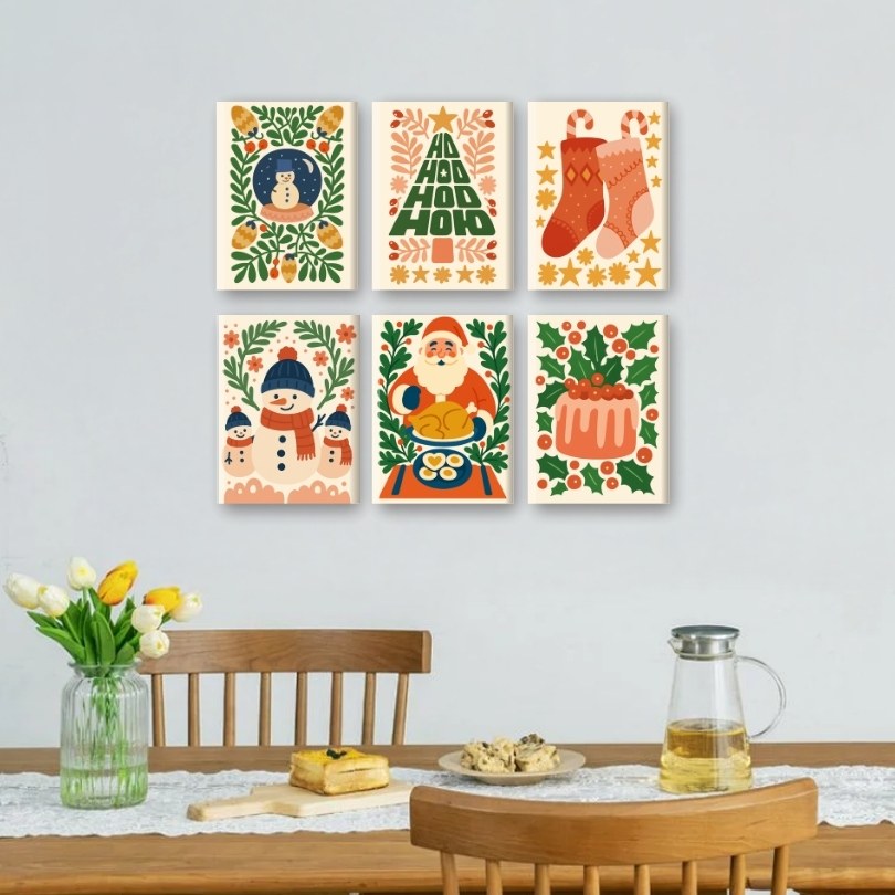 6 Mini Paintings - Beautiful Christmas Set