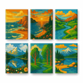 6 Mini Paintings - Beautiful Landscapes Set