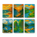 6 Mini Paintings - Beautiful Landscapes Set