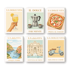 6 Mini Paintings - Bella Italia Set