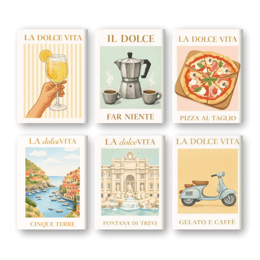 6 Mini Paintings - Bella Italia Set