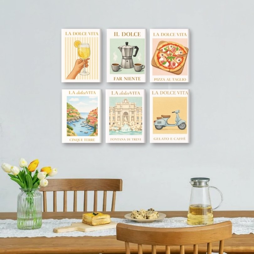 6 Mini Paintings - Bella Italia Set