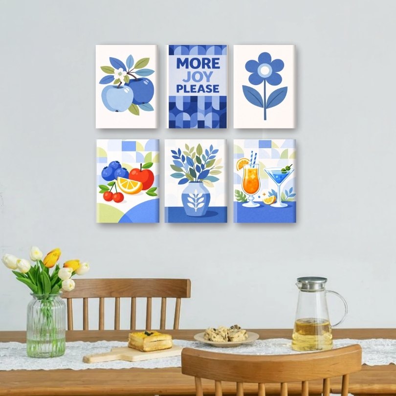 6 Mini Paintings - Blue Moments Set