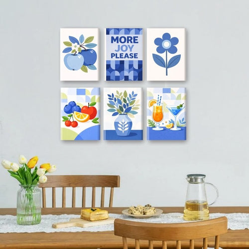 6 Mini Paintings - Blue Moments Set