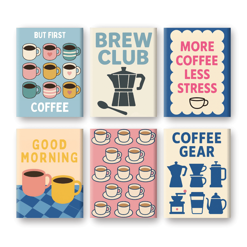6 Mini Paintings - Brew Club Coffee Set