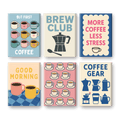 6 Mini Paintings - Brew Club Coffee Set