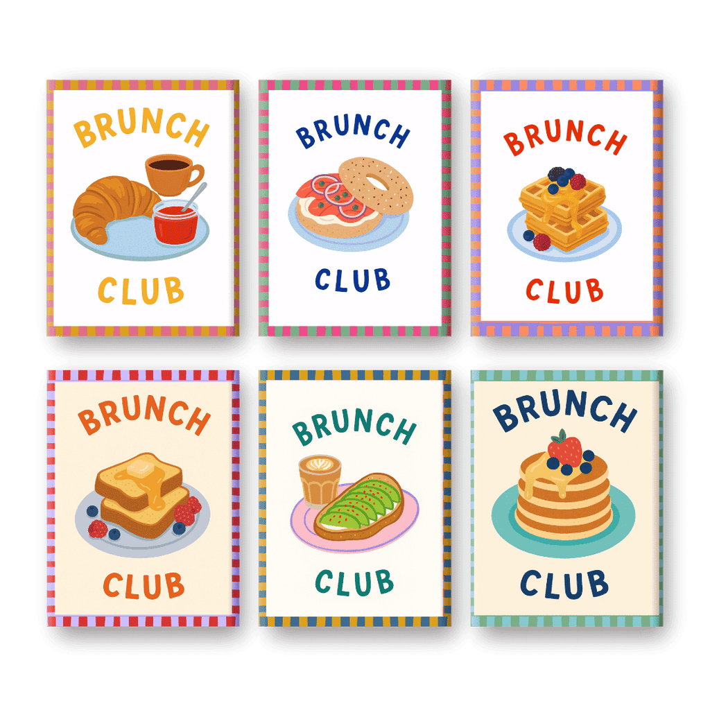 6 Mini Paintings - Brunch Club Set