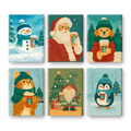6 Mini Paintings - Christmas Coffee Friends Set