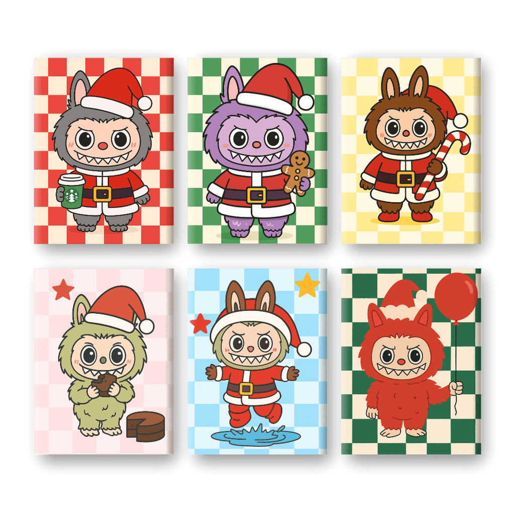 6 Mini Paintings - Christmas Dolls Set