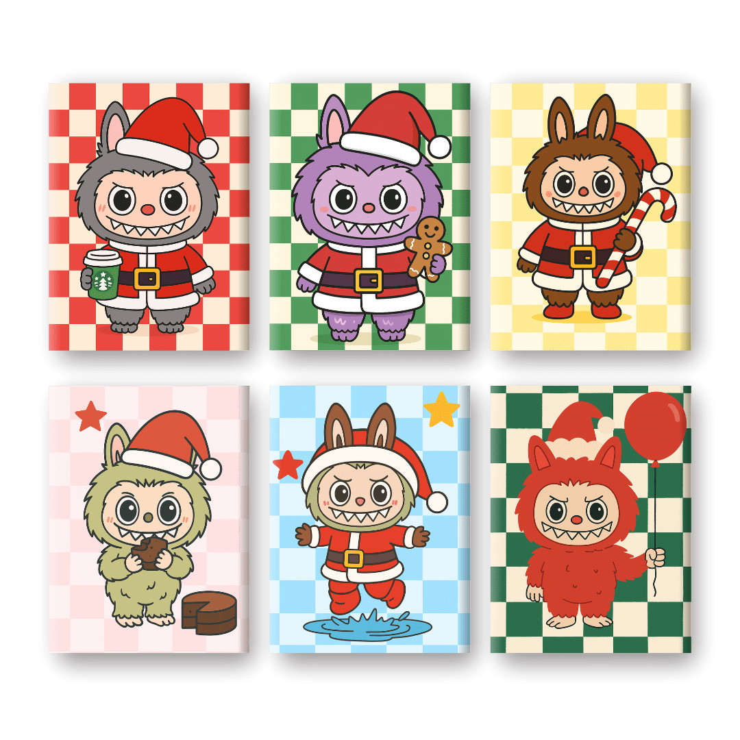 6 Mini Paintings - Christmas Dolls Set