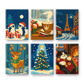 6 Mini Paintings - Christmas Eve Set