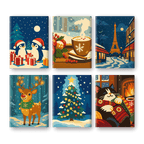 6 Mini Paintings - Christmas Eve Set