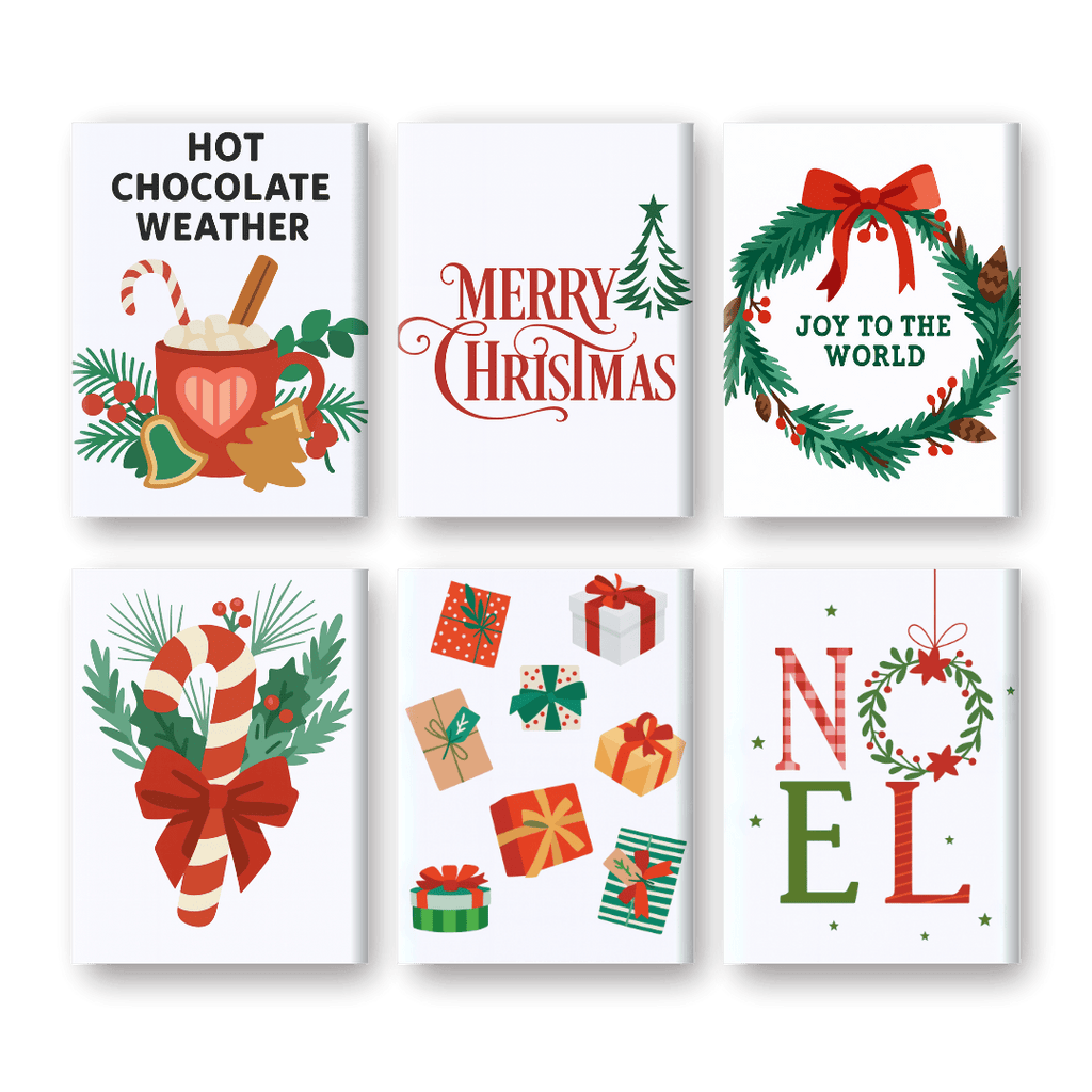 6 Mini Paintings - Christmas Holiday Set