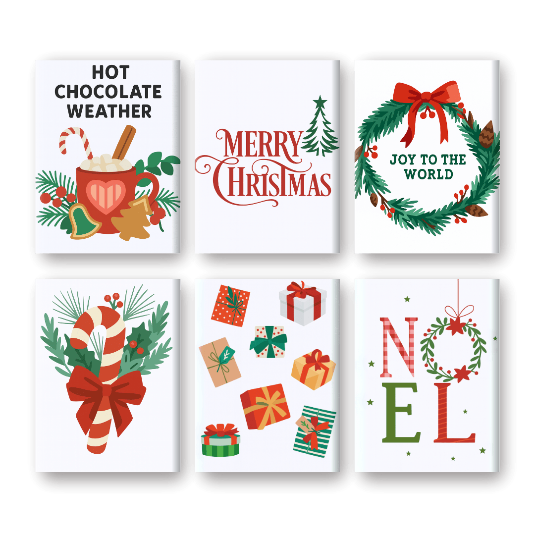6 Mini Paintings - Christmas Holiday Set