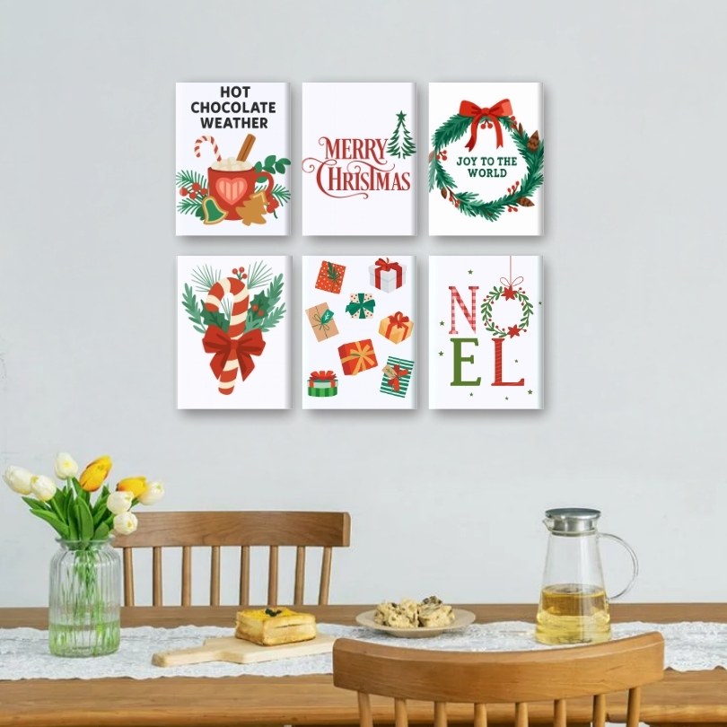 6 Mini Paintings - Christmas Holiday Set
