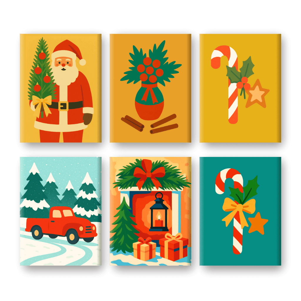 6 Mini Paintings | Christmas Joy Set