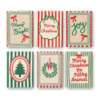 6 Mini Paintings - Christmas Stripes Set