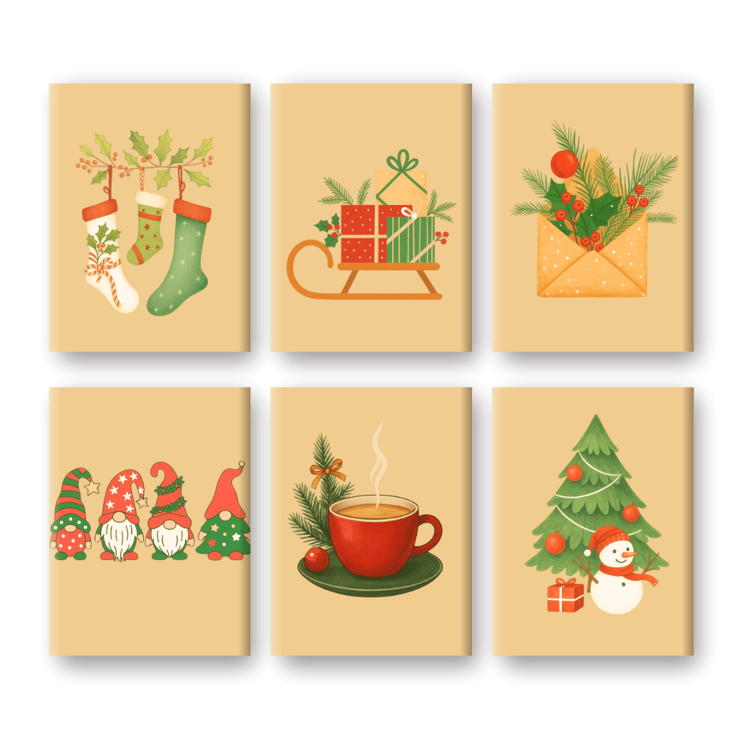 6 Mini Paintings | Christmas Warmth Set