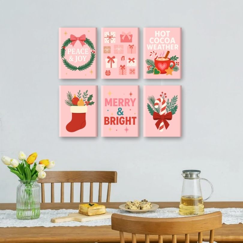 6 Mini Paintings -  Christmas Season Set