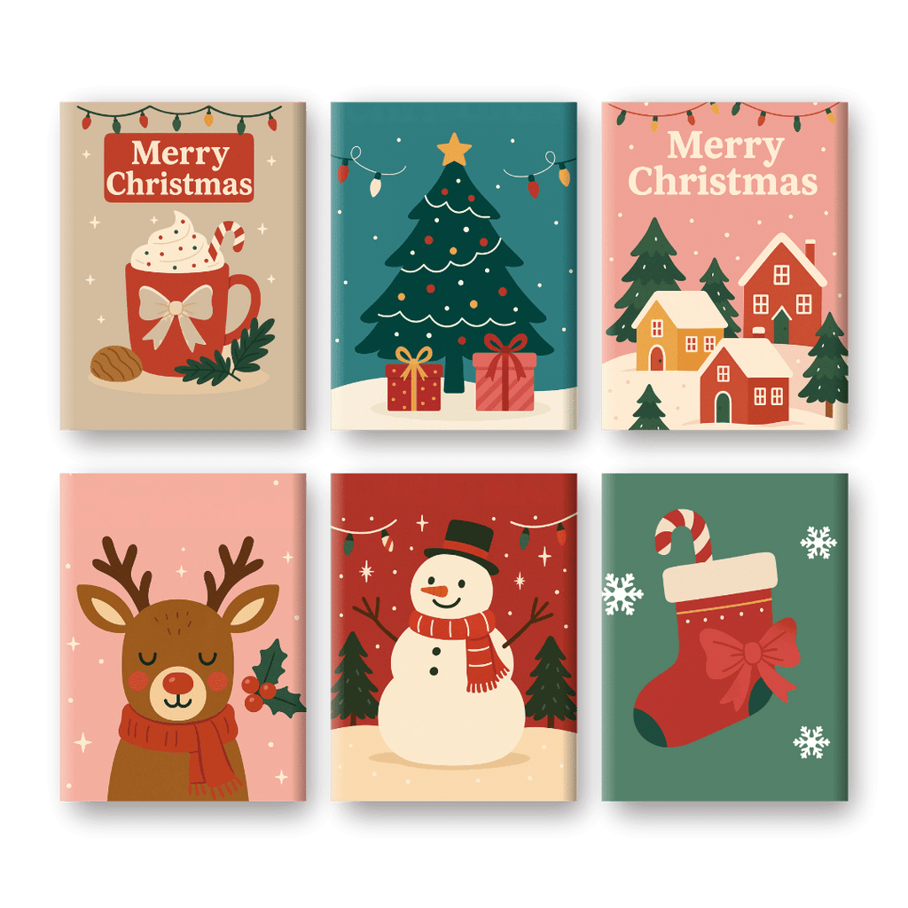 6 Mini Paintings - Classic Christmas Set
