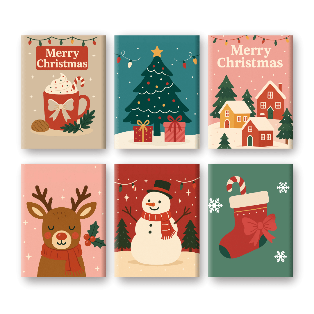 6 Mini Paintings - Classic Christmas Set
